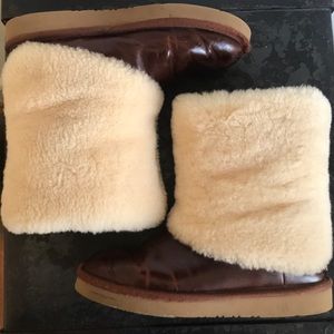 UGG Australia Leather and Shearling Boots